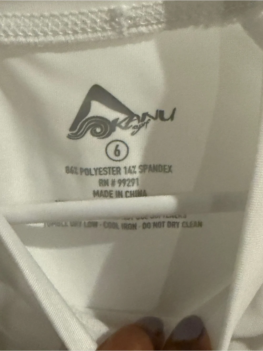 Kanu Surf White Long-Sleeve Rash Guard with Black Logo